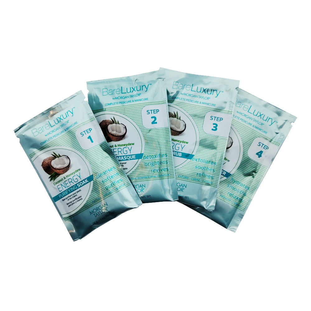 BareLuxury 4 Step Pedicure Pack - Coconut & Honeydew Sachets
