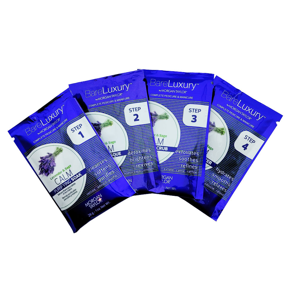 BareLuxury 4 Step Pedicure Pack - Lavender & Sage Sachets