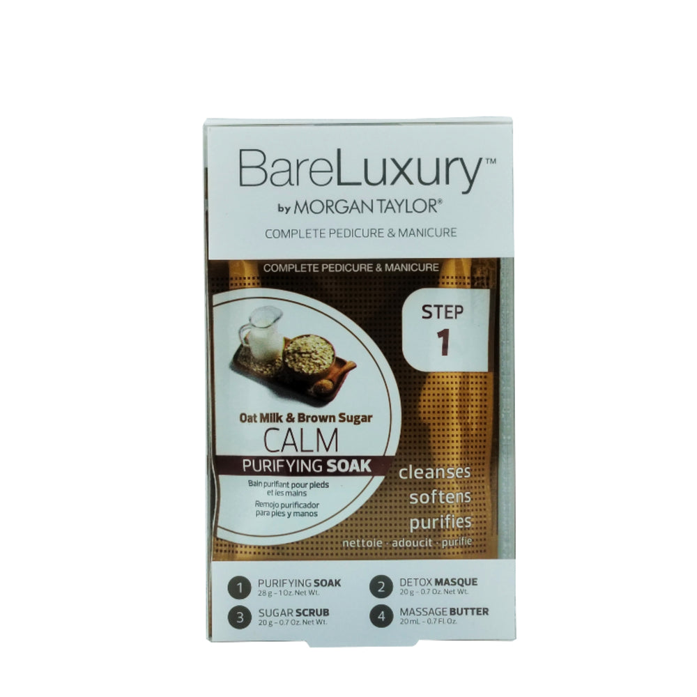 BareLuxury 4 Step Pedicure Pack - Oat Milk & Brown Sugar