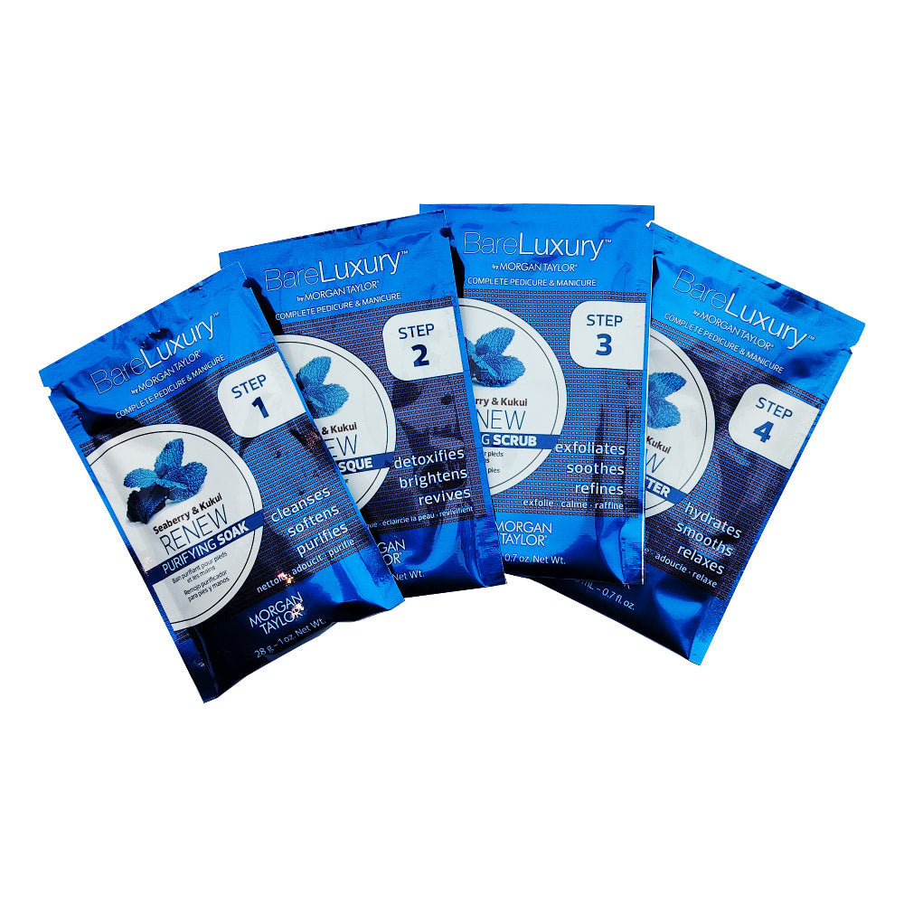 BareLuxury 4 Step Pedicure Pack - Seaberry & Kukui Sachets