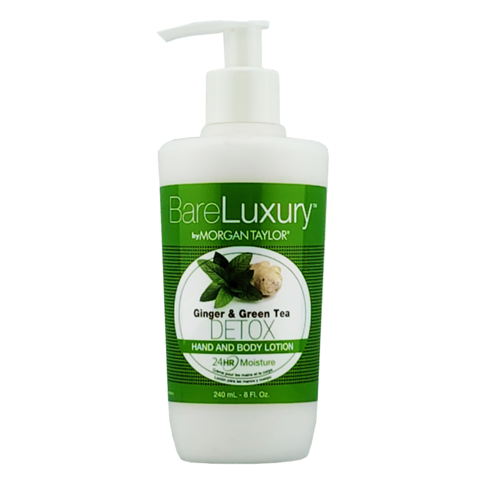 BareLuxury Hand and Body Lotion - Detox Ginger & Green Tea 240ml 8oz Bottle