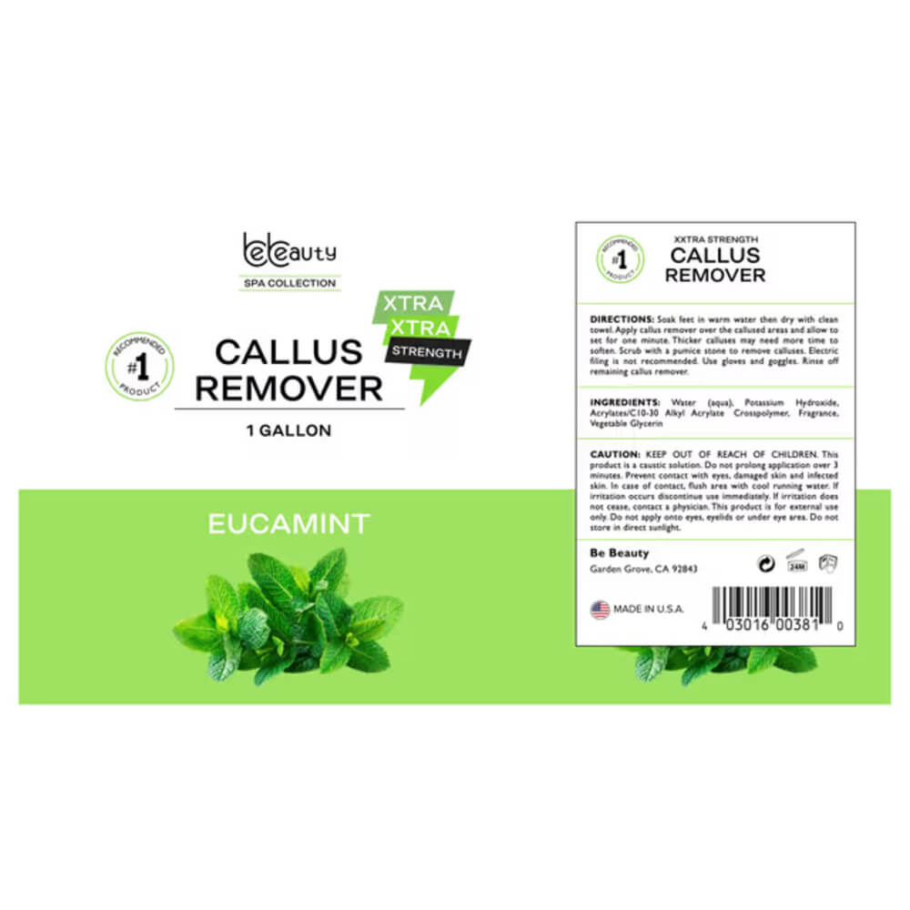 Be Beauty Callus Remover Gallon Eucamint Label