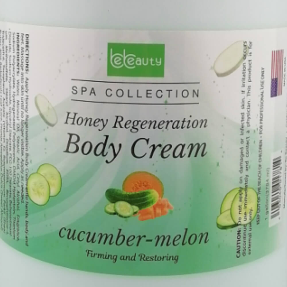 Be Beauty Honey Regeneration Body Cream (gallon) Cucumber & Melon Label