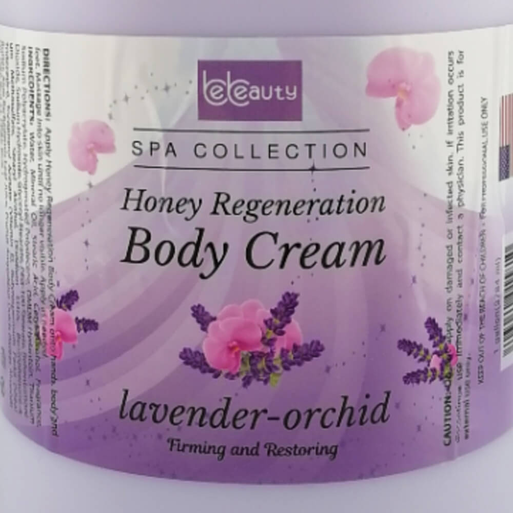 Be Beauty Honey Regeneration Body Cream (gallon) Lavender & Orchid Label