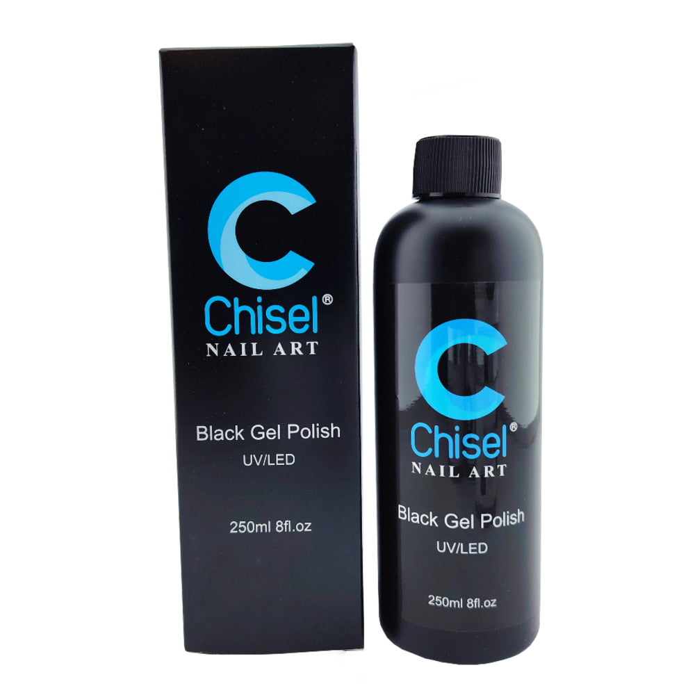 Chisel Black Gel Polish Refill Box and Bottle 250ml 8oz