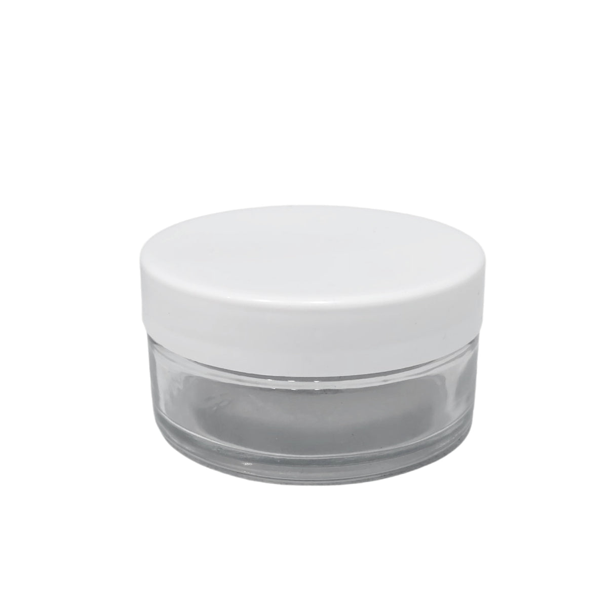 Clear Glass Powder Jar 50ml With Closed Lid