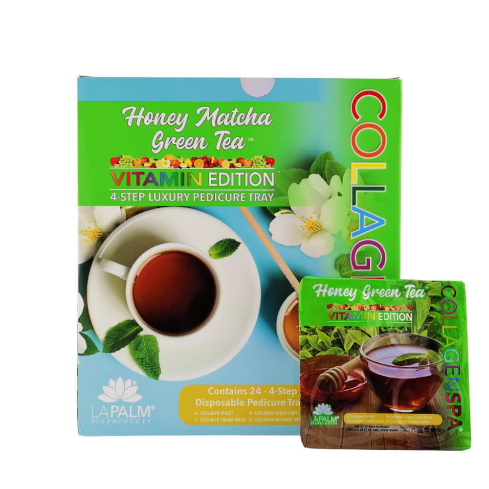 CollagenSpa 4 Step Pedicure Tray - Honey Green Tea Box of 24pcs