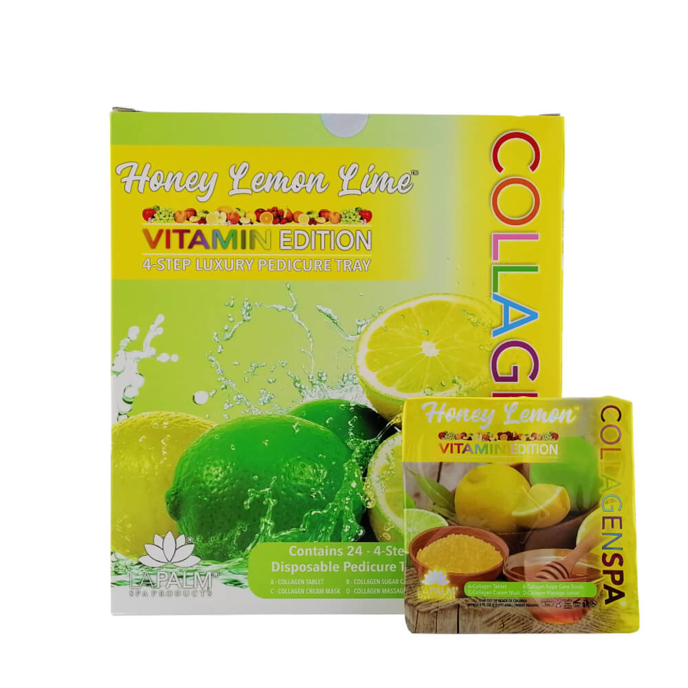 CollagenSpa 4 Step Pedicure Tray - Honey Lemon Box of 24pcs