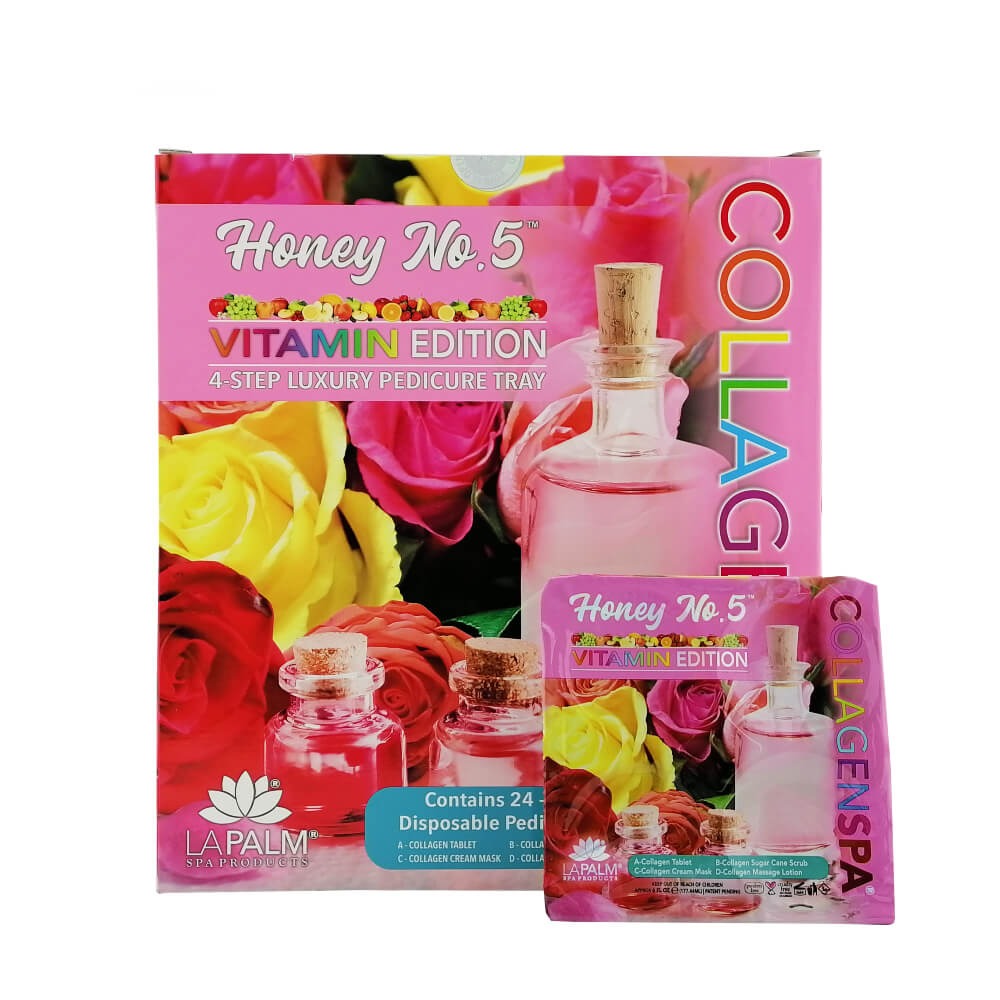 CollagenSpa 4 Step Pedicure Tray - Honey No.5 Box of 24pcs