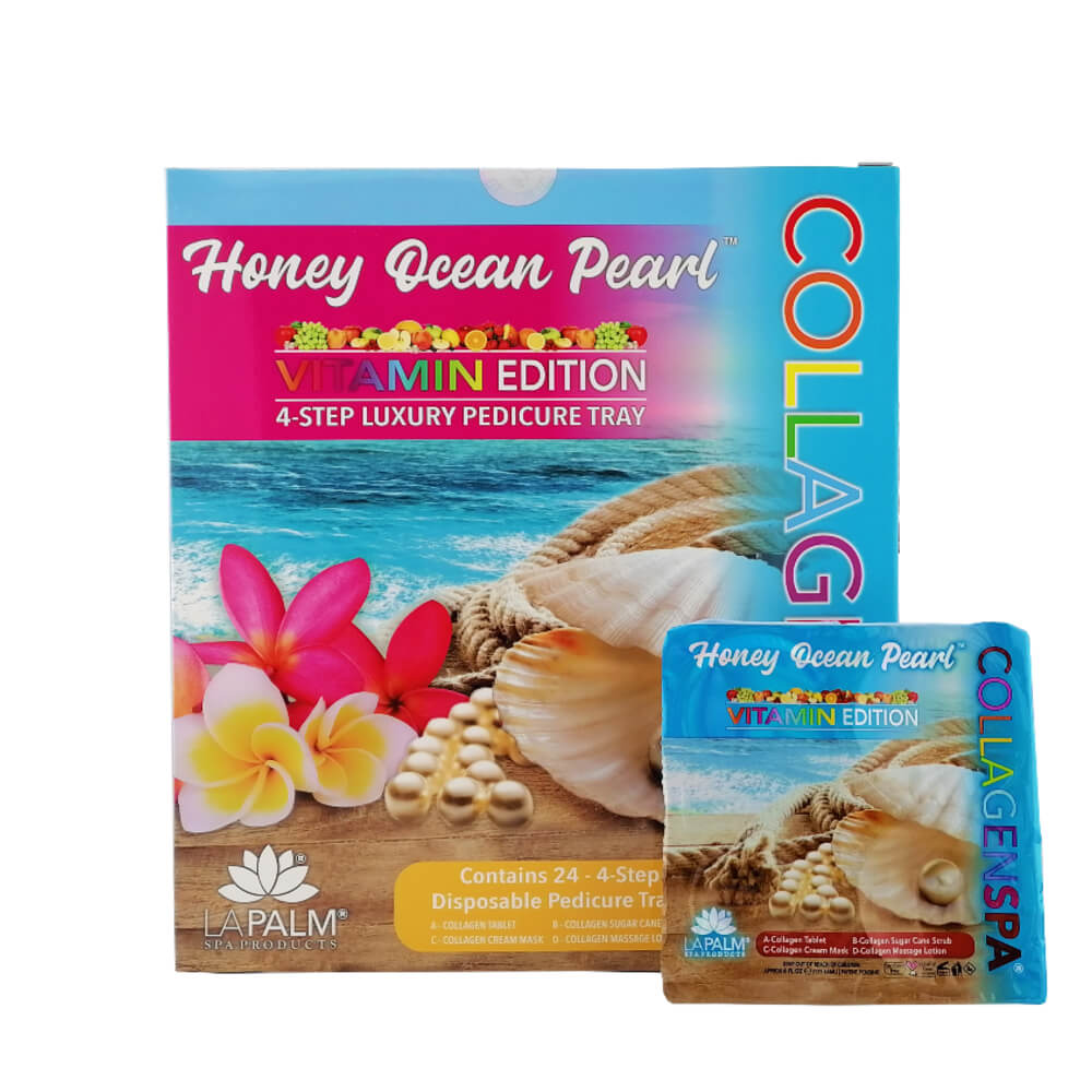 CollagenSpa 4 Step Pedicure Tray - Honey Ocean Pearl Box of 24pcs