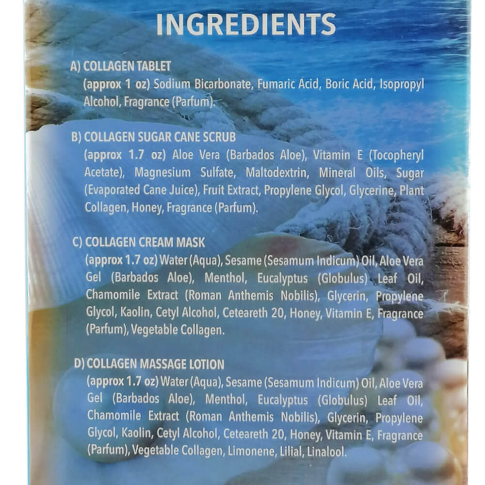 CollagenSpa 4 Step Pedicure Tray - Honey Ocean Pearl Ingredients List