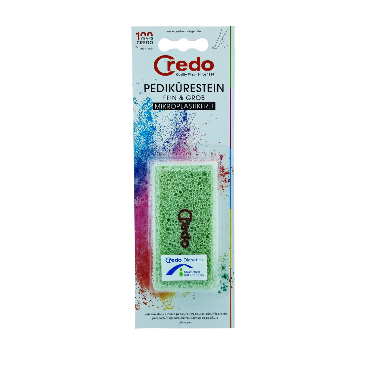 Credo Diabetic Tool Dual Sided Pedicure Stone Box Front View