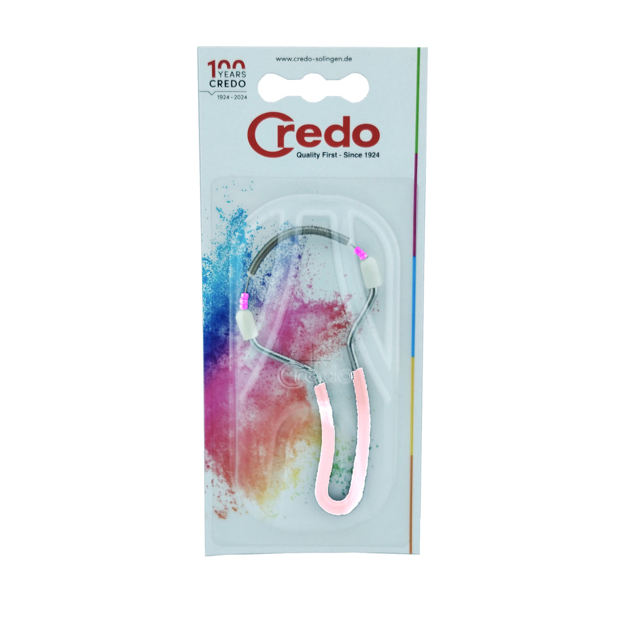 Credo Facial Hair Remover Roller Tool Pink Handle Box Front View