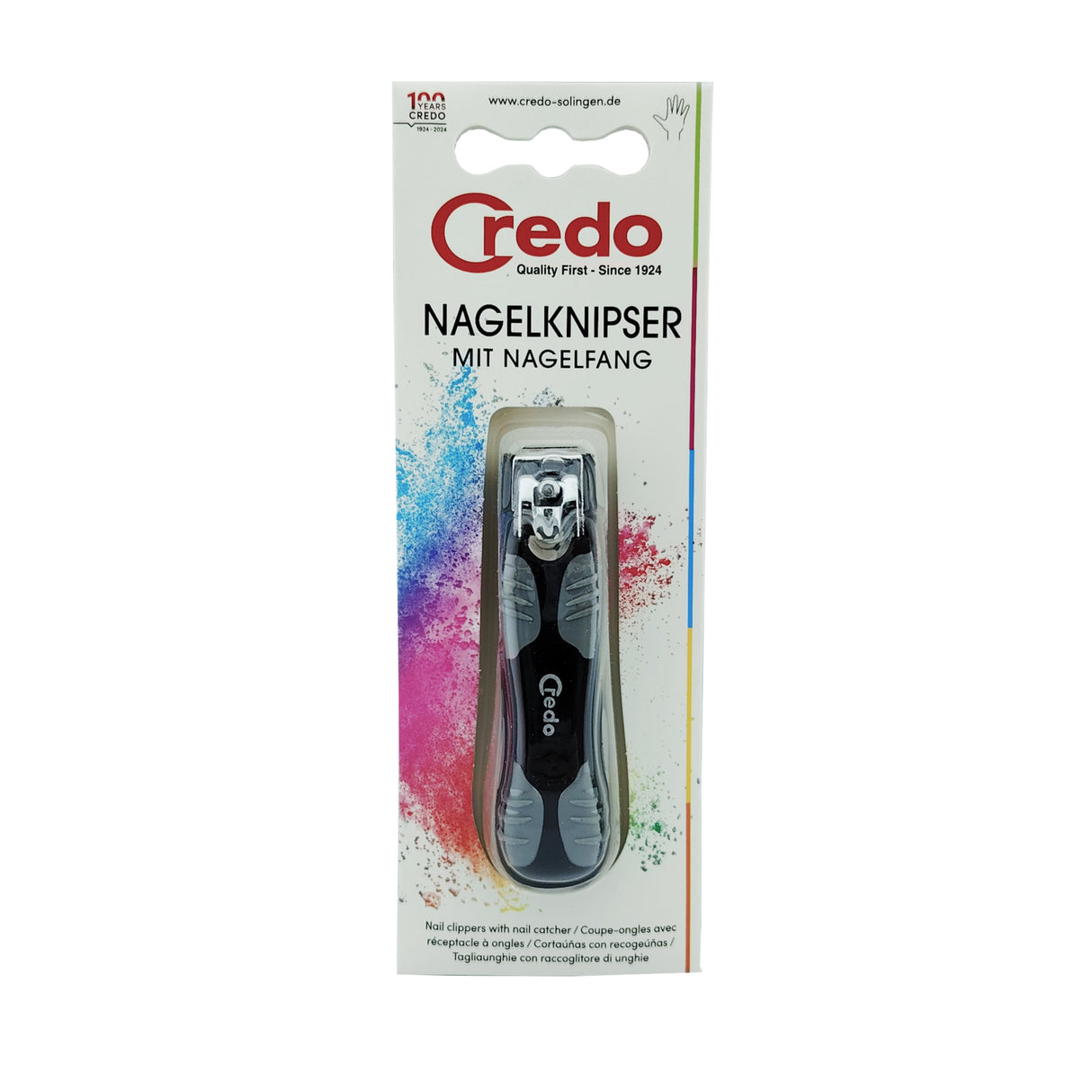 Credo Straight Nail Clippers With Nail Catcher Compartment Box Front