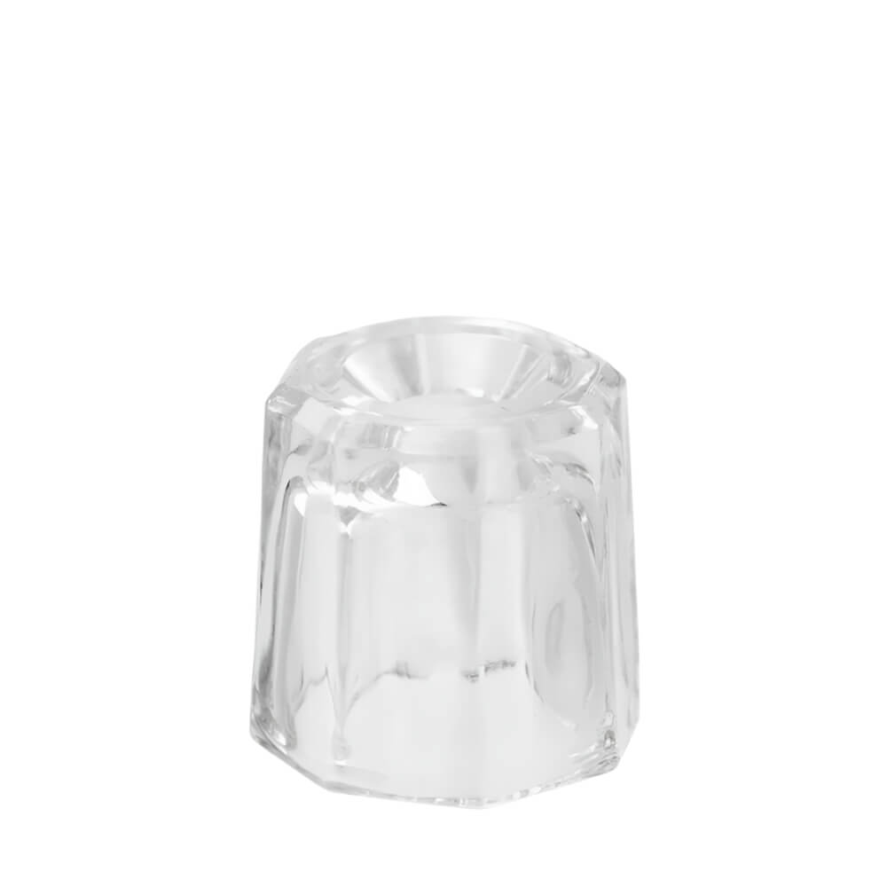 Crystal Glass Liquid Dappen Dish Cup Upside Down