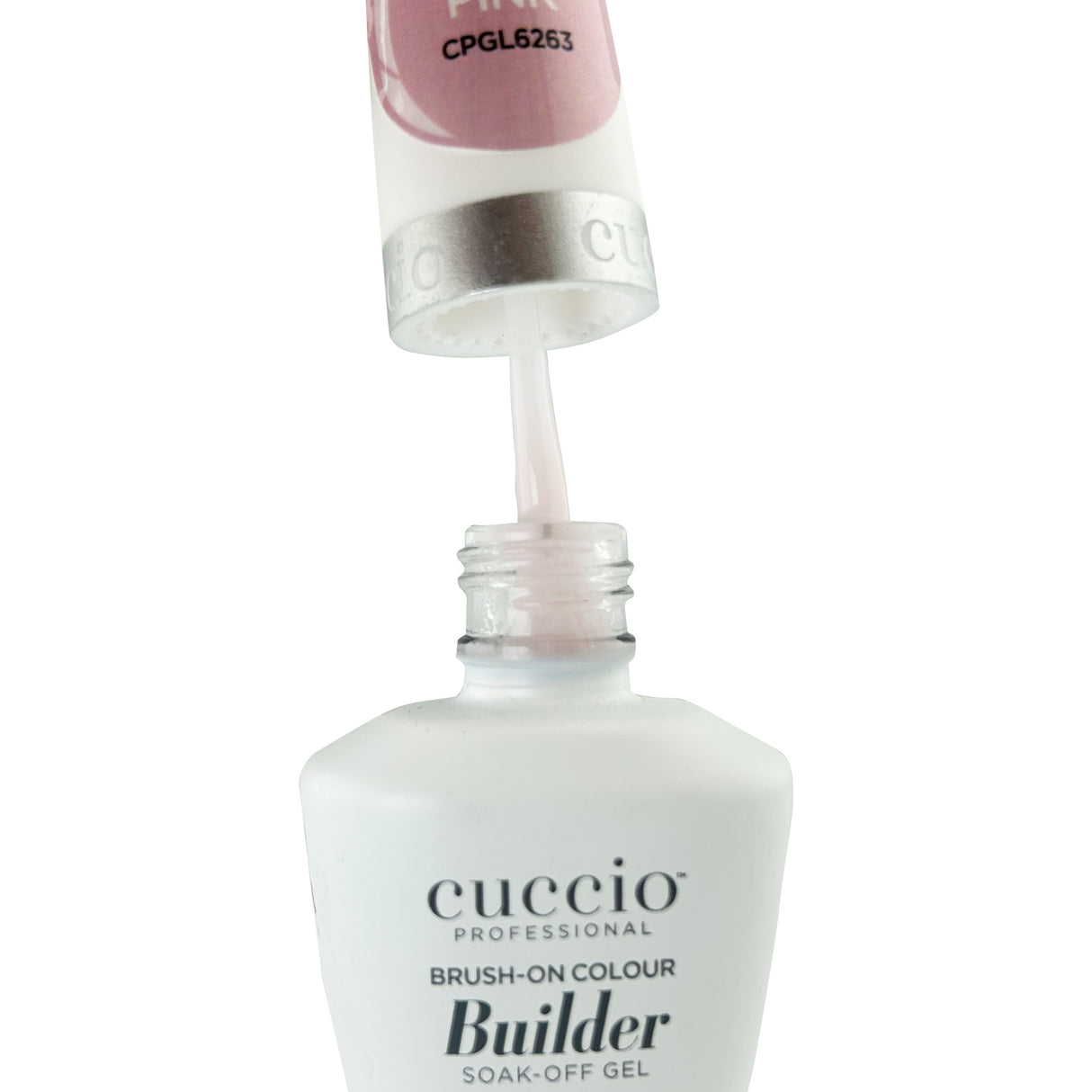 Cuccio Brush On Builder Gel With Calcium - Sassy Pink Brush Close Up 13ml 0.43oz