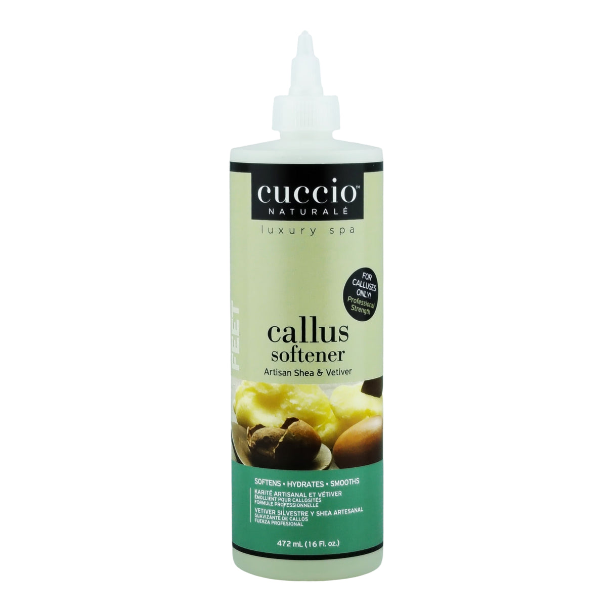 Cuccio Callus Softener Artisan Shea and Vetiver 472ml 16oz Front View