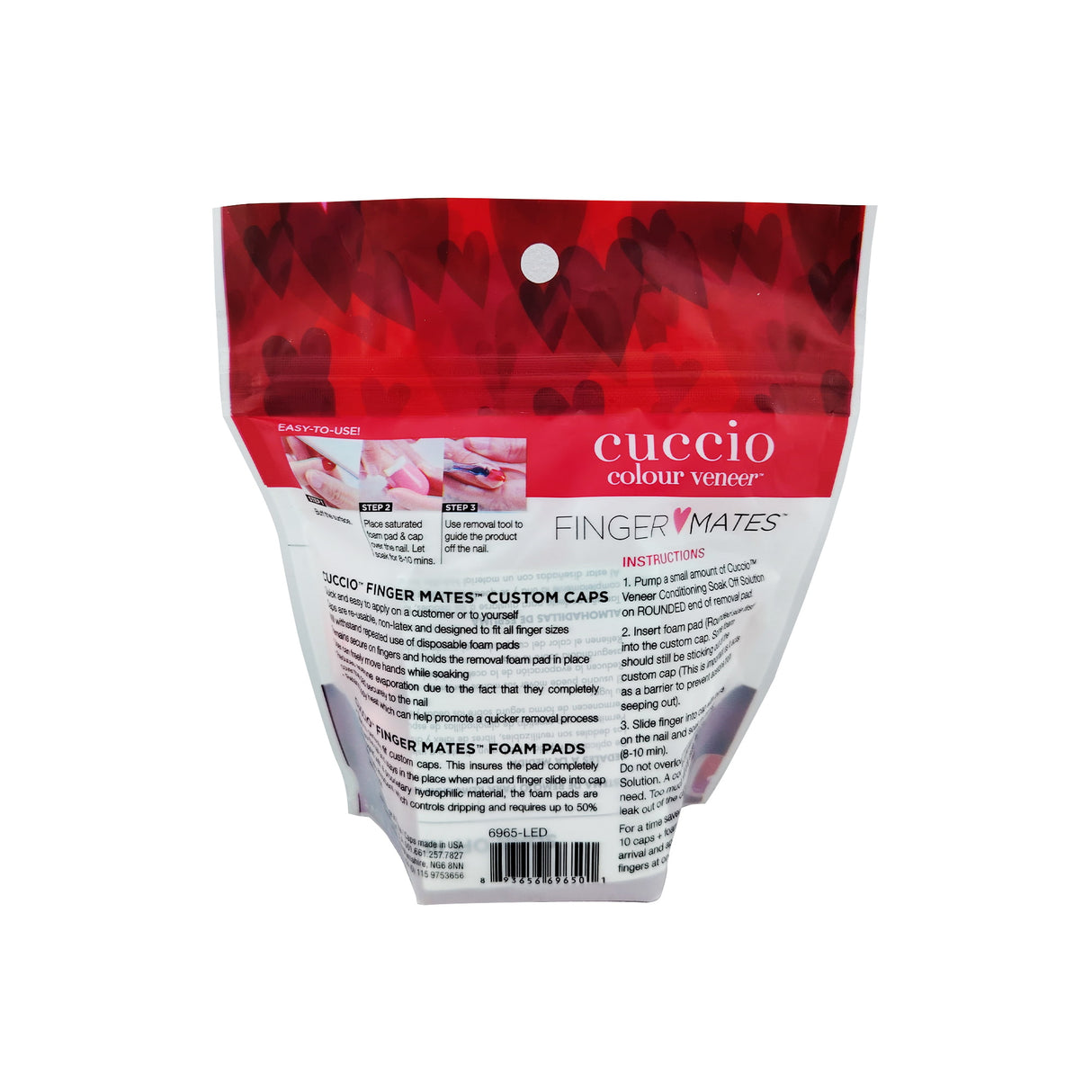 Cuccio Finger Mates Soak Off Gel Removal Caps & Foams Pack Back View