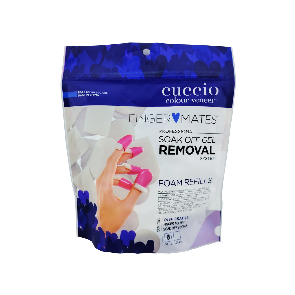 Cuccio Finger Mates Soak Off Gel Removal Foams Refill Pack Front View