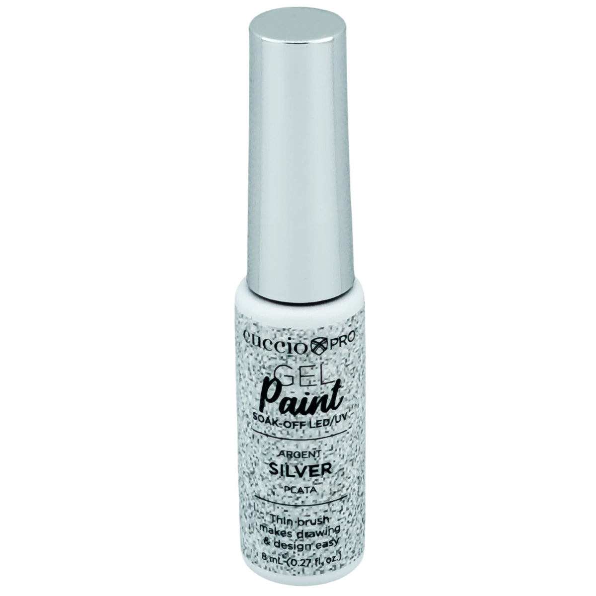 Cuccio Nail Art Gel Paint 8ml Bottle - Silver