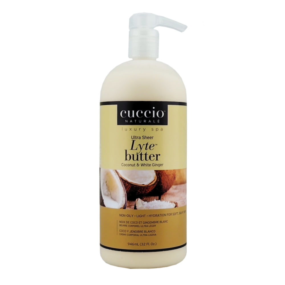 Cuccio Naturale Lyte Body Butter Lotion - Coconut & White Ginger 946ml 32oz