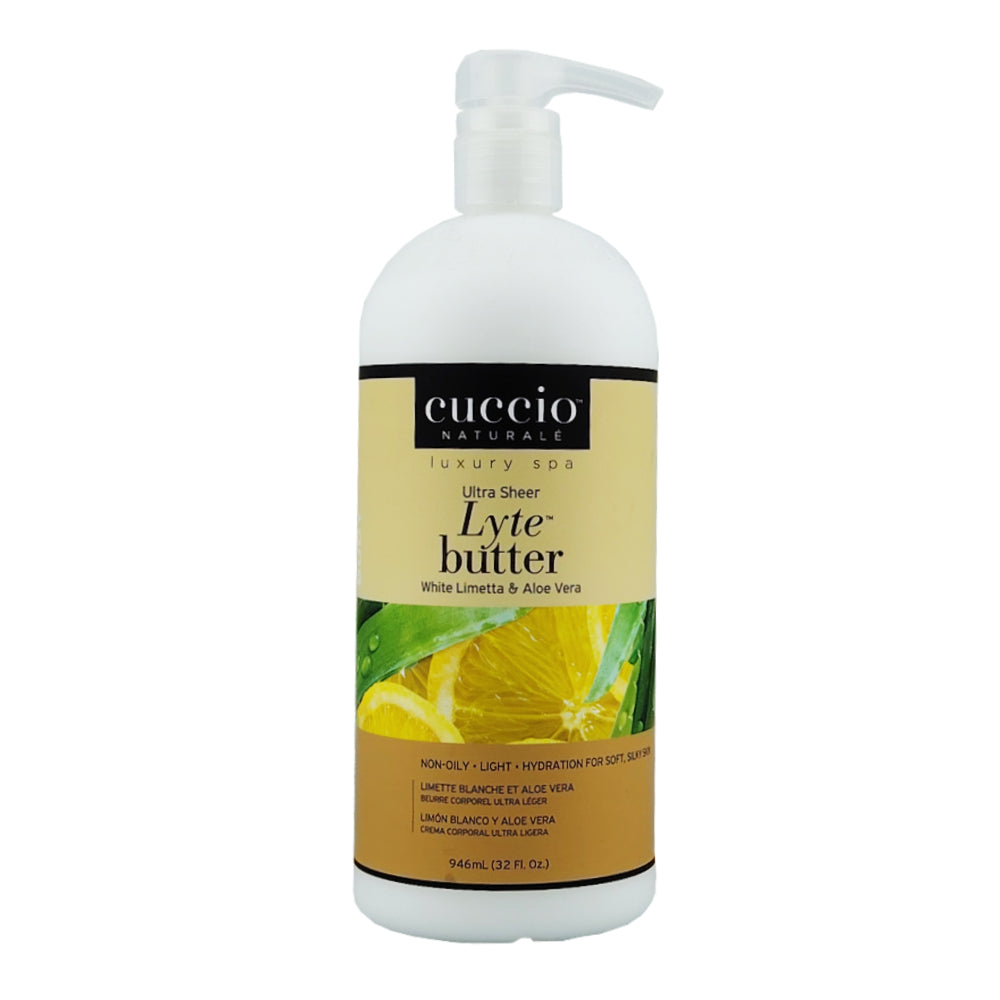 Cuccio Naturale Lyte Body Butter Lotion - White Limetta & Aloe Vera 946ml 32oz