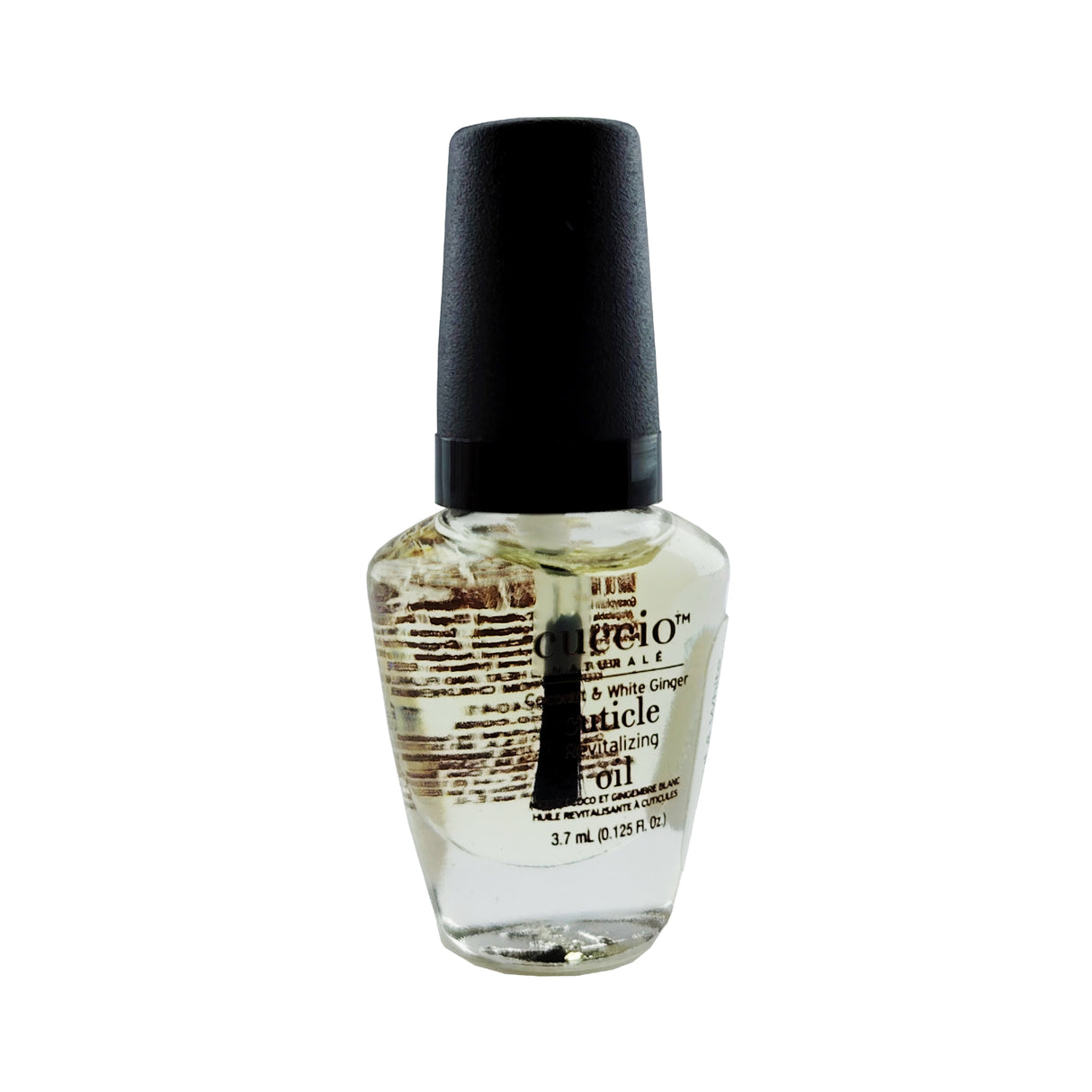 Cuccio Revitalising Mini Cuticle Oil - Coconut & White Ginger 3.7ml 0.125oz Bottle Side View
