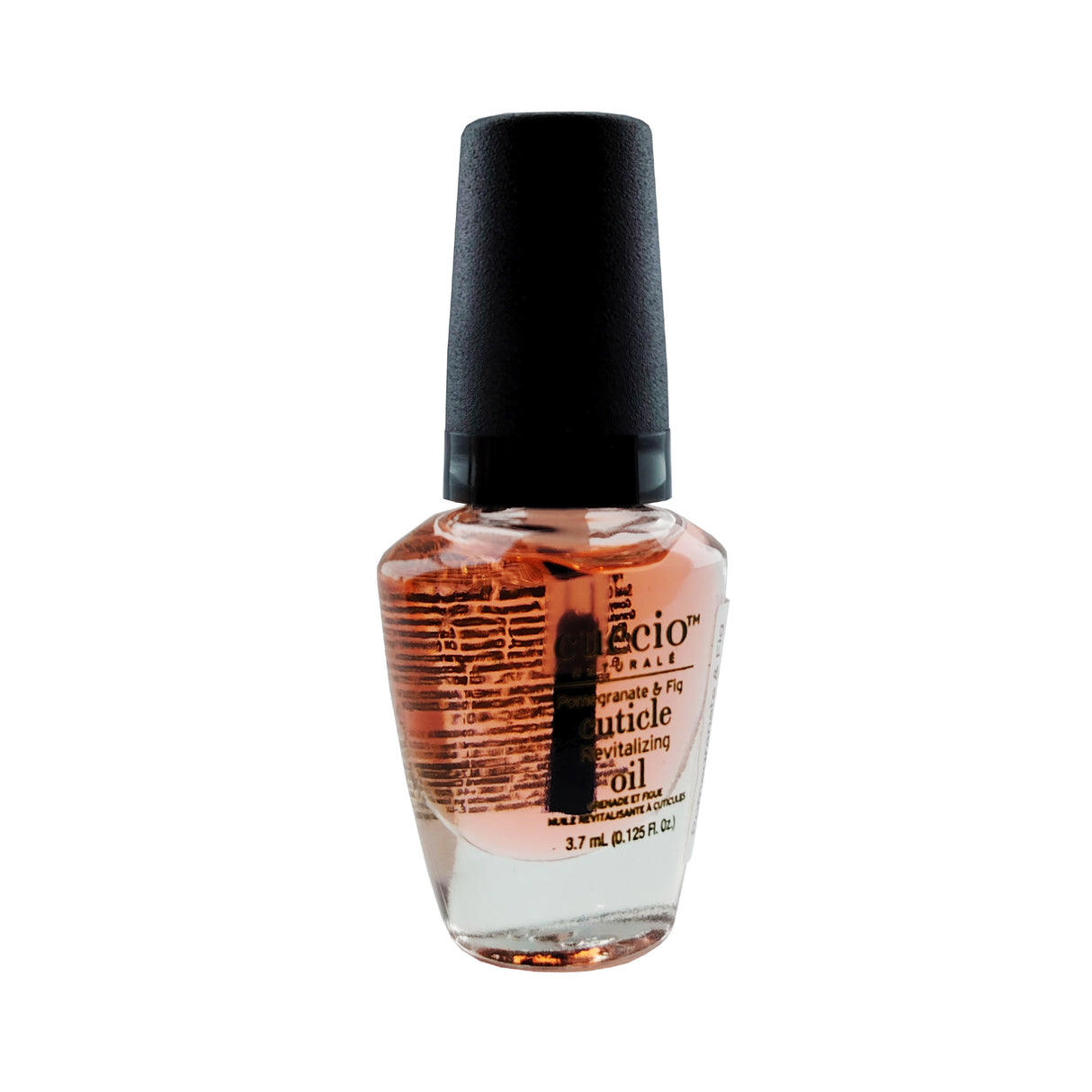 Cuccio Revitalising Mini Cuticle Oil - Pomegranate & Fig 3.7ml 0.125oz Bottle Side View