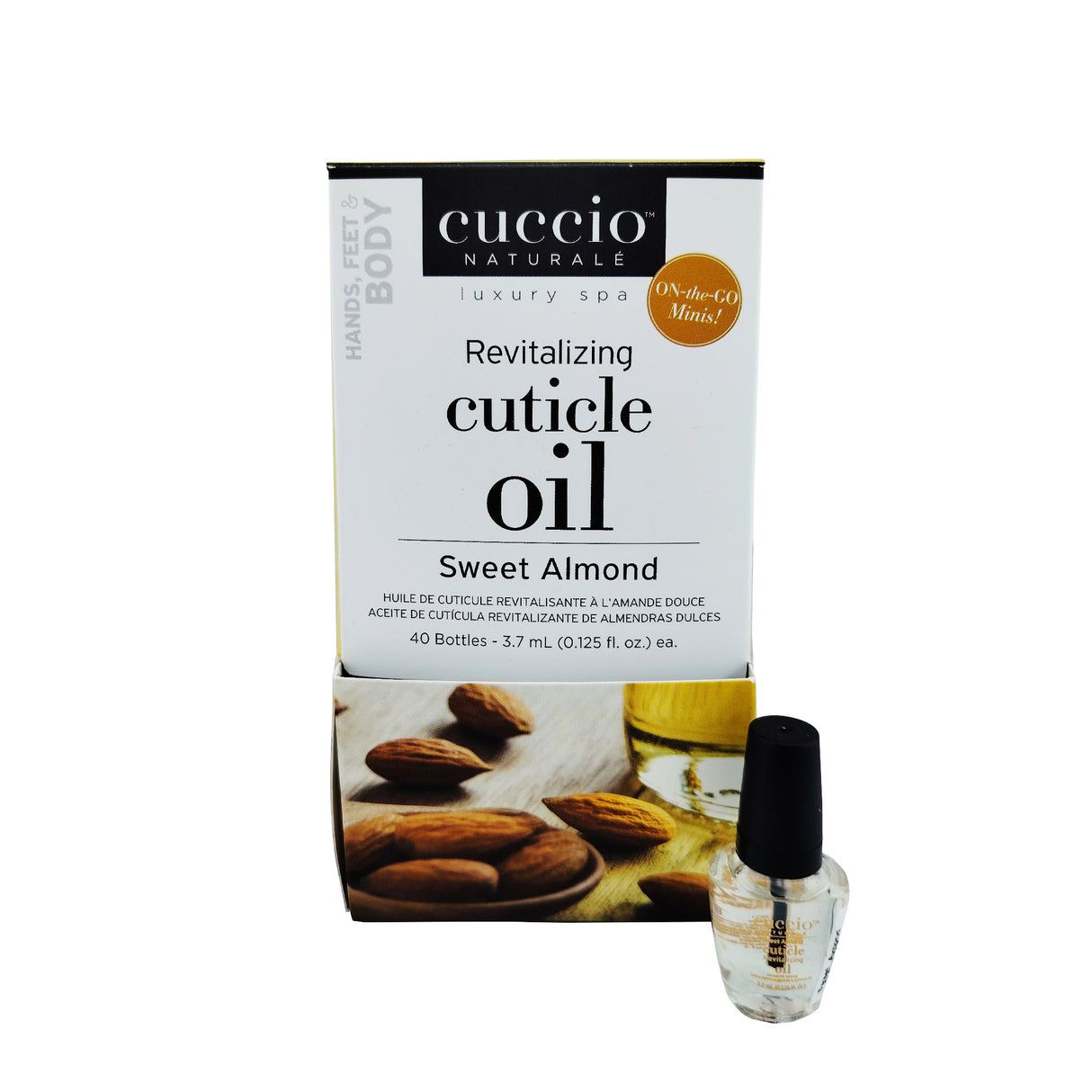 Cuccio Revitalising Mini Cuticle Oil - Sweet Almond 3.7ml 0.125oz 40 Piece Front View