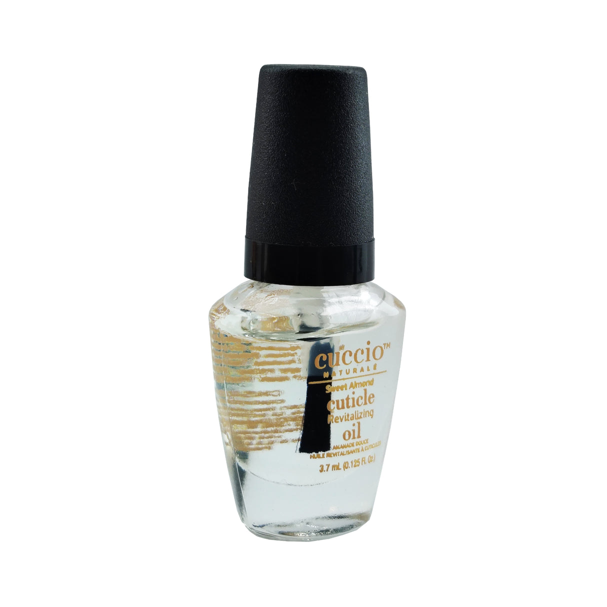 Cuccio Revitalising Mini Cuticle Oil - Sweet Almond 3.7ml 0.125oz Bottle Side View