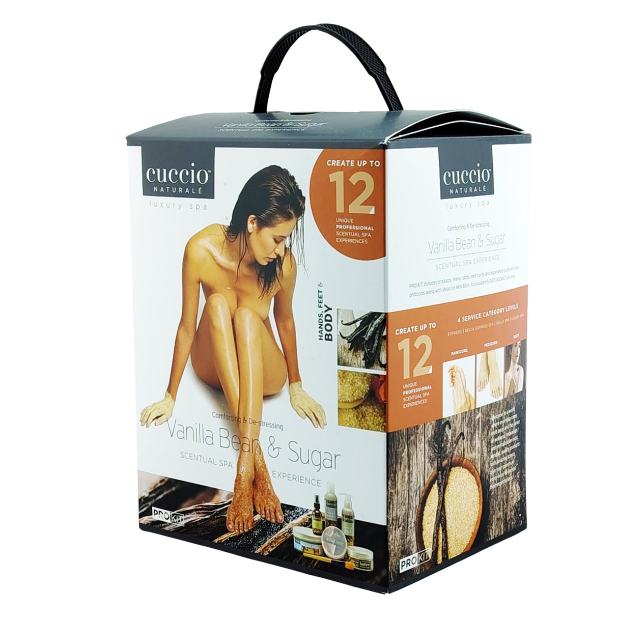 Cuccio Vanilla Bean & Sugar Scentual Spa Experience Kit Box Front View