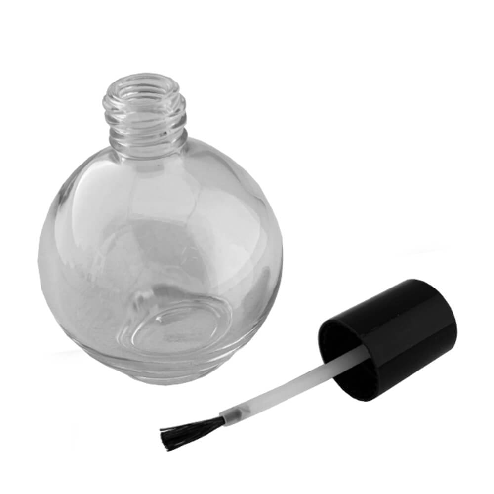 Empty Glass Nail Polish Round Bottle 68ml Clear Disassembled
