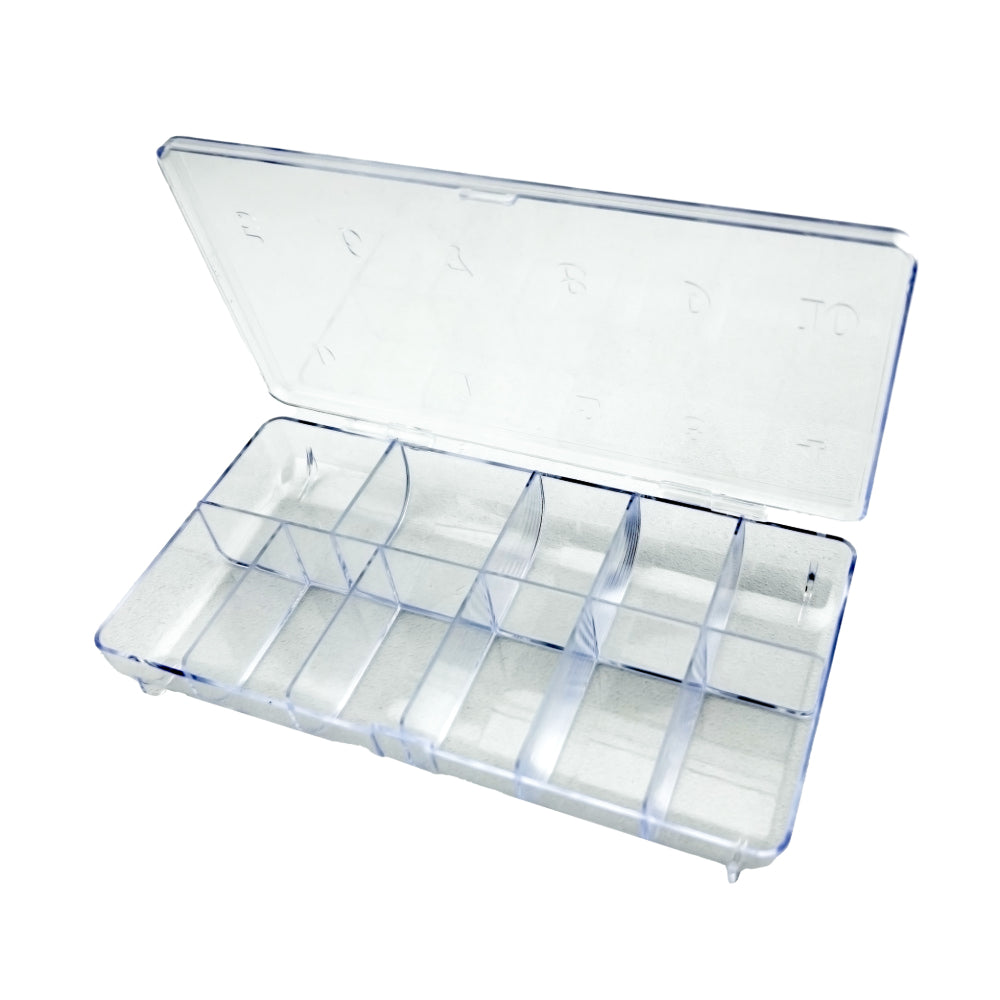 Empty Plastic Tip Box Clear Open Lid