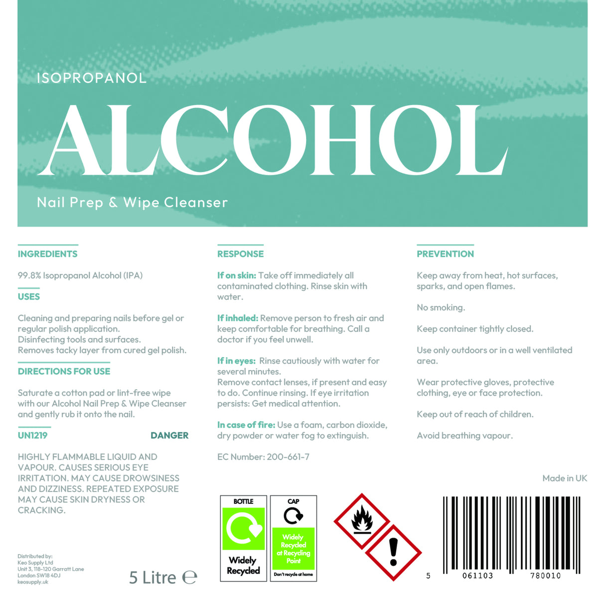 Ever Pure Isopropanol Alcohol Label Close Up