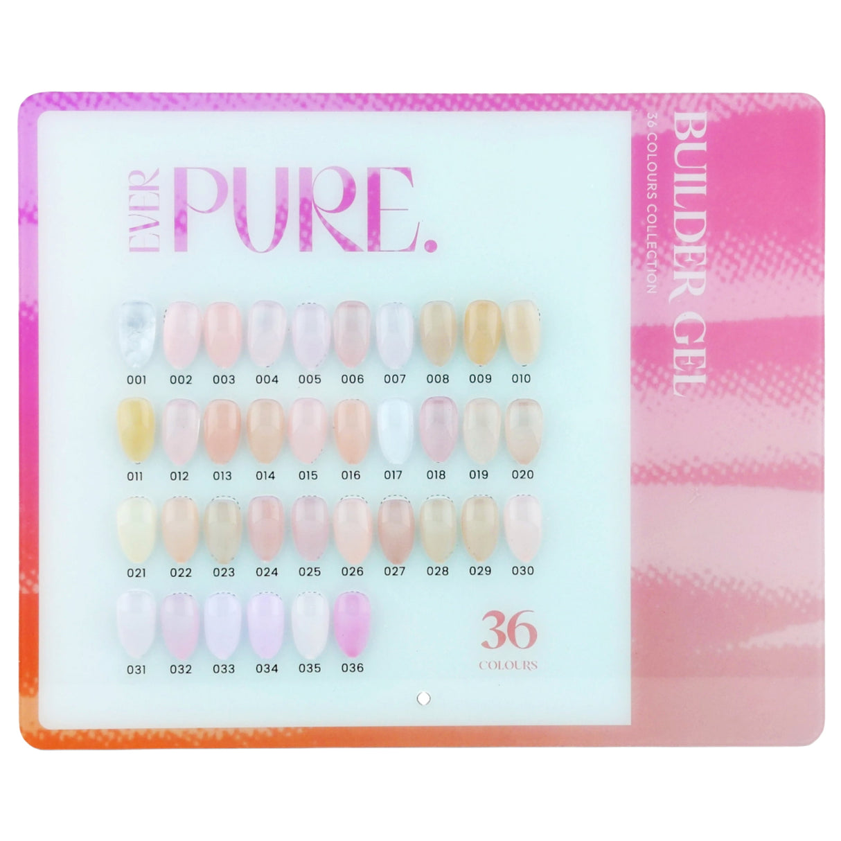 Ever Pure Pro Brush On Builder Gel 36 Set Colour Chart