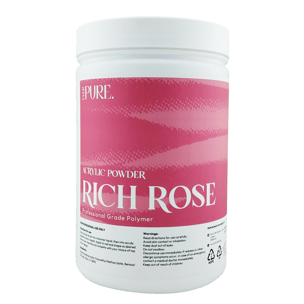 Ever Pure Professional Grade Acrylic Powder - Rich Rose 2000g (70.55oz)