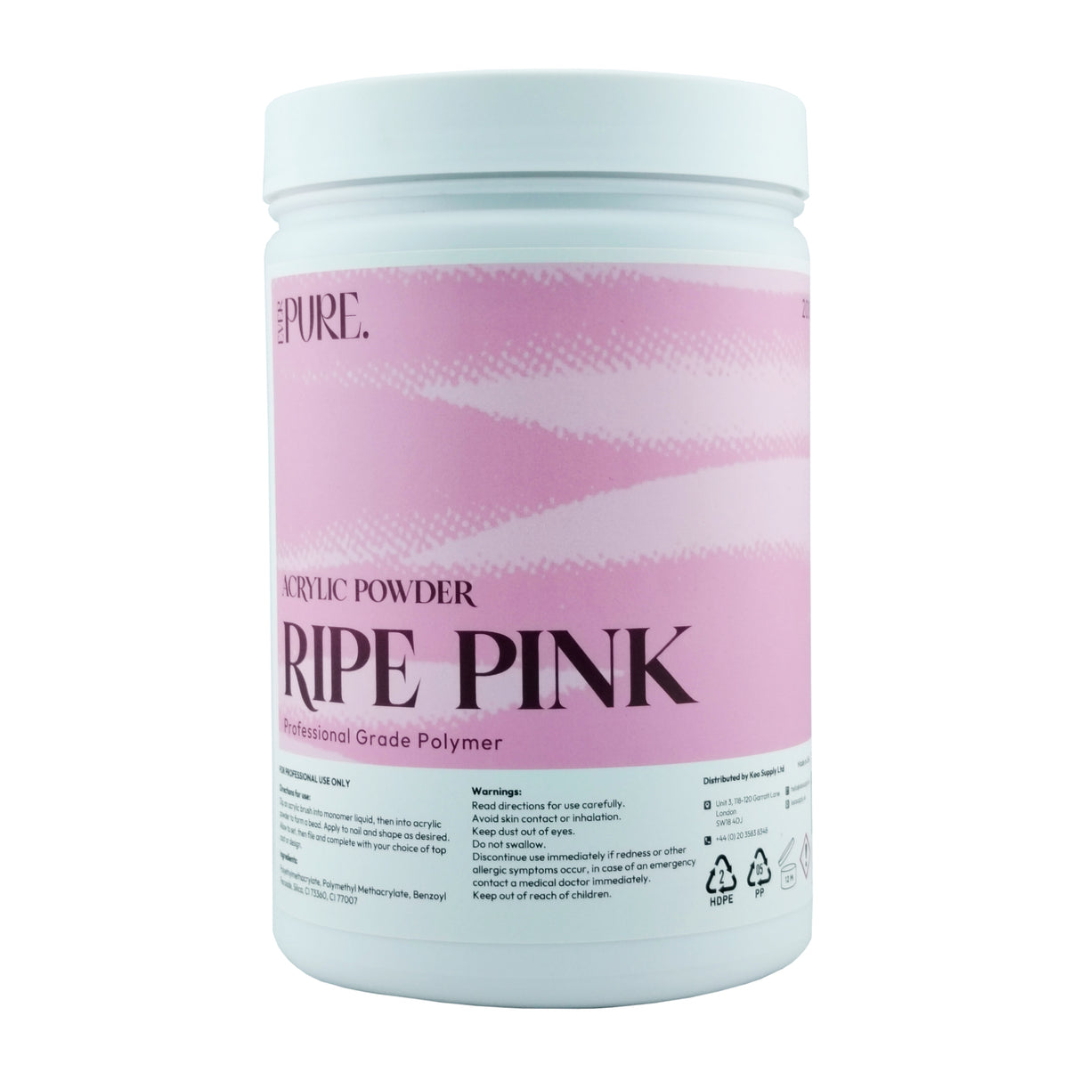 Ever Pure Professional Grade Acrylic Powder - Ripe Pink 2000g (70.55oz)