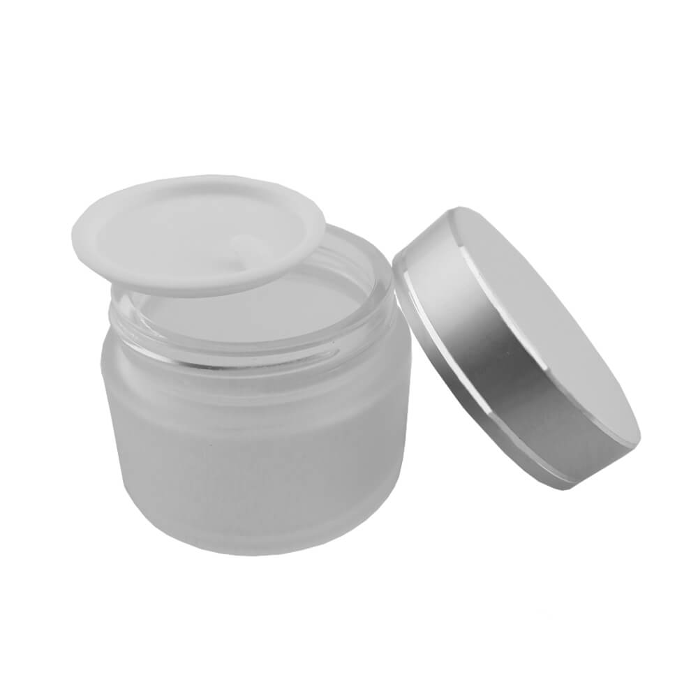 Frosted Liquid and Powder Dappen Dish 30ml Open Jar