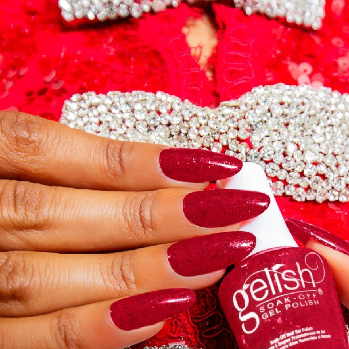 Gelish 15ml Bottle Poinsettia Stardust Handshot