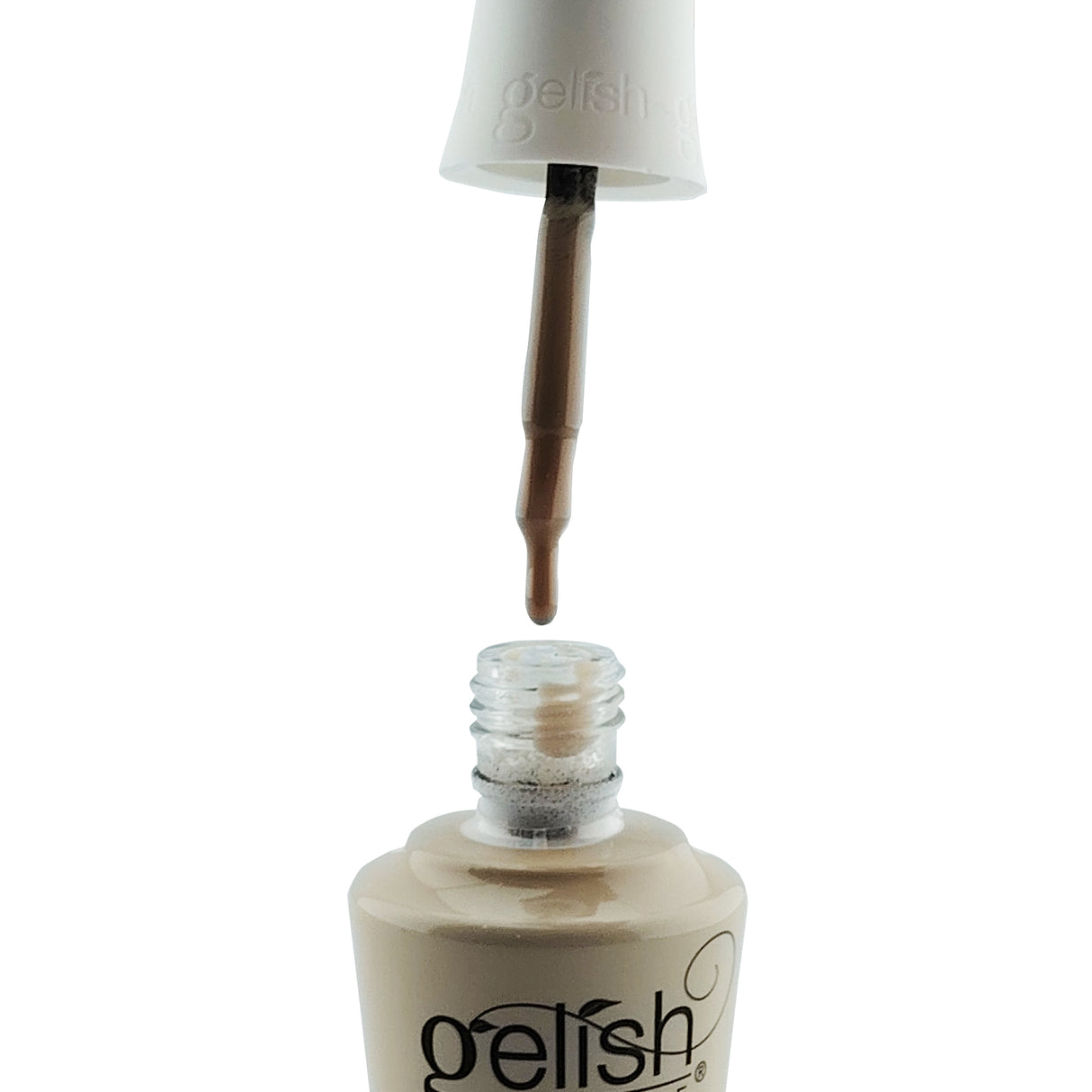 Gelish Brush On Builder Gel - Ivory Nude 15ml 0.5oz Brush Showing Colour