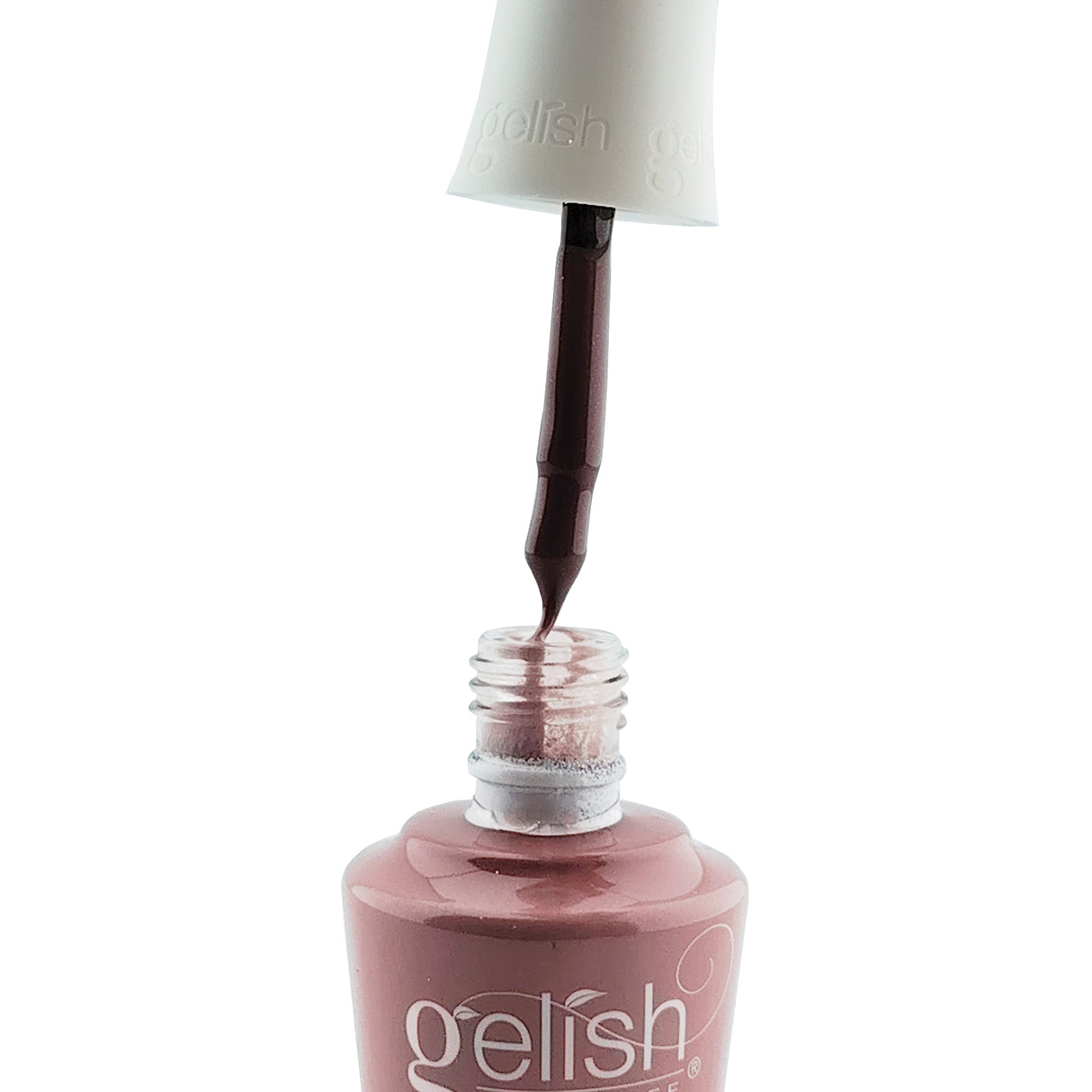 Gelish Brush On Builder Gel - Mauve Nude 15ml 0.5oz Brush Showing Colour