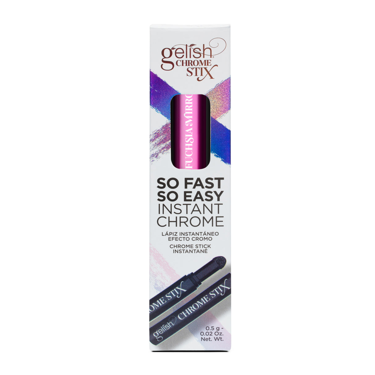 Gelish Chrome Stix - Fushia Mirror Box Front View