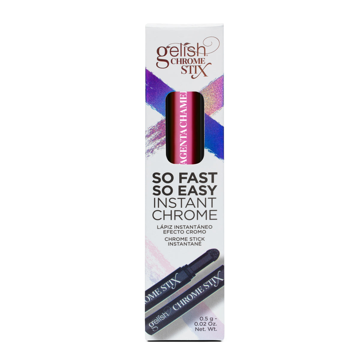 Gelish Chrome Stix - Magenta Chameleon Box Front View