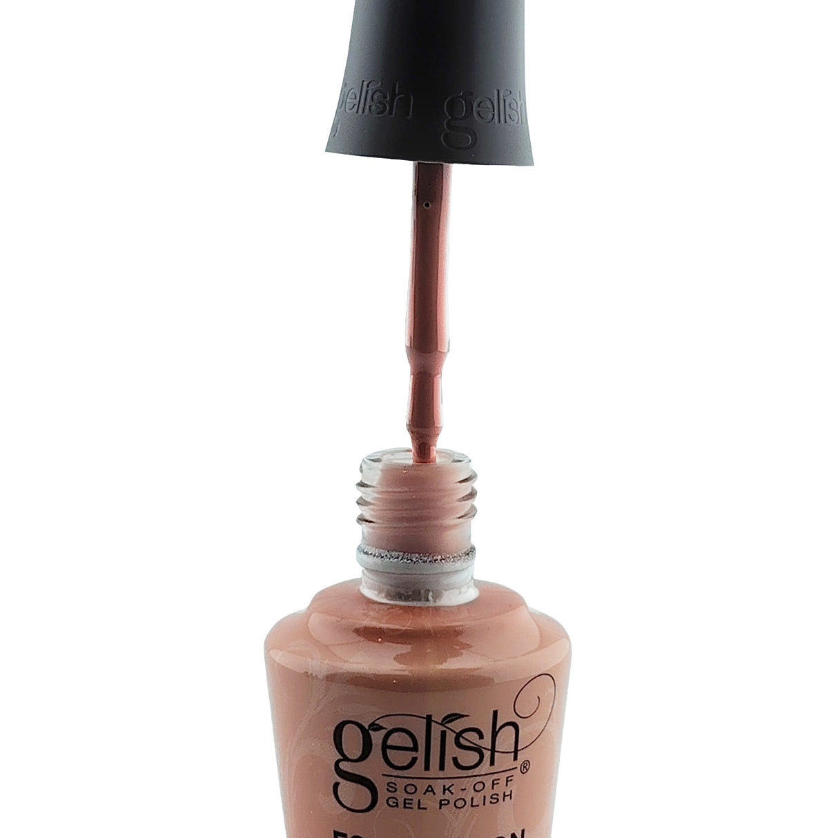 Gelish Foundation Flex Rubber Base Gel - Cover Beige 15ml 0.5oz Brush Showing Colour