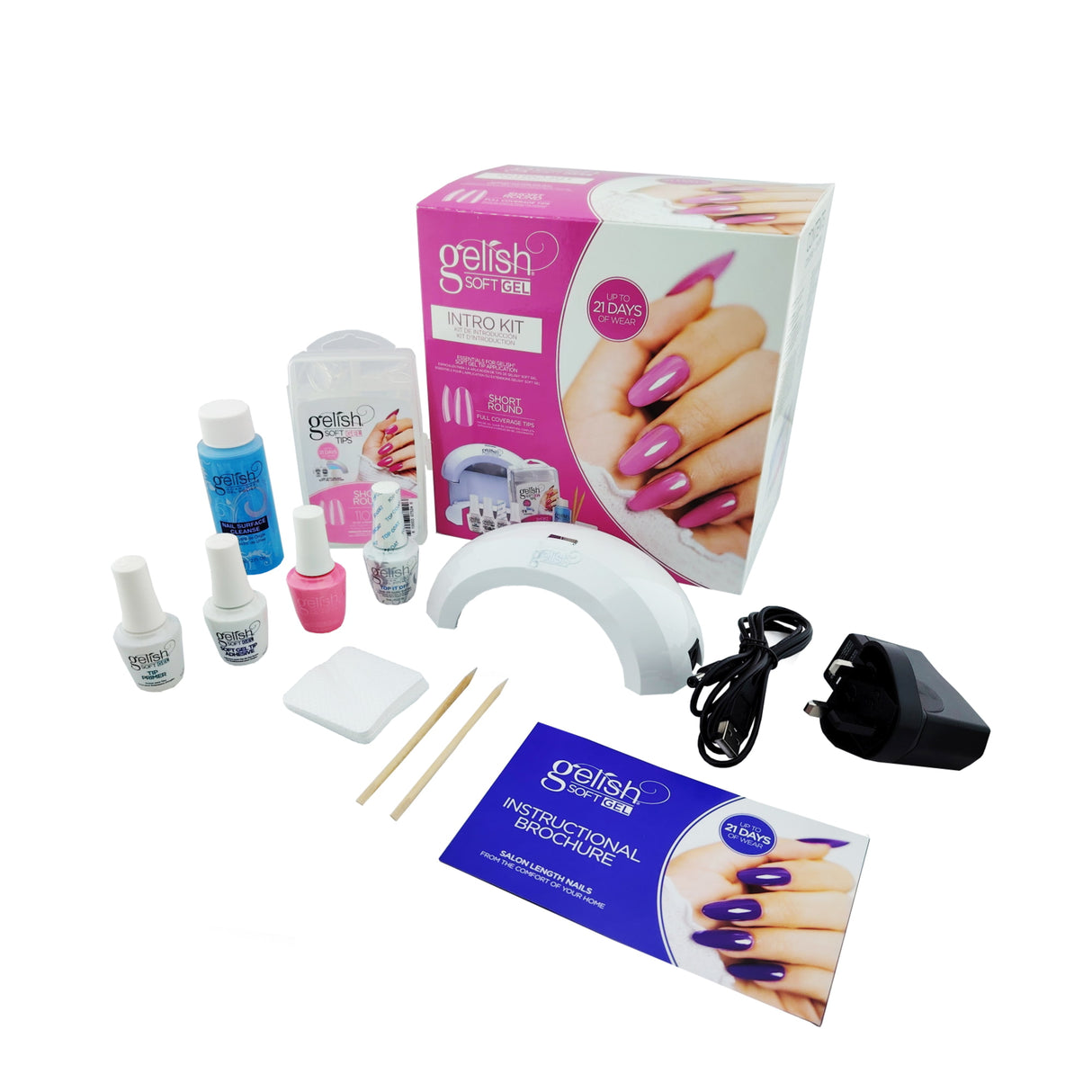 Gelish Soft Gel Nail Tips Starter Intro Kit - Short Round