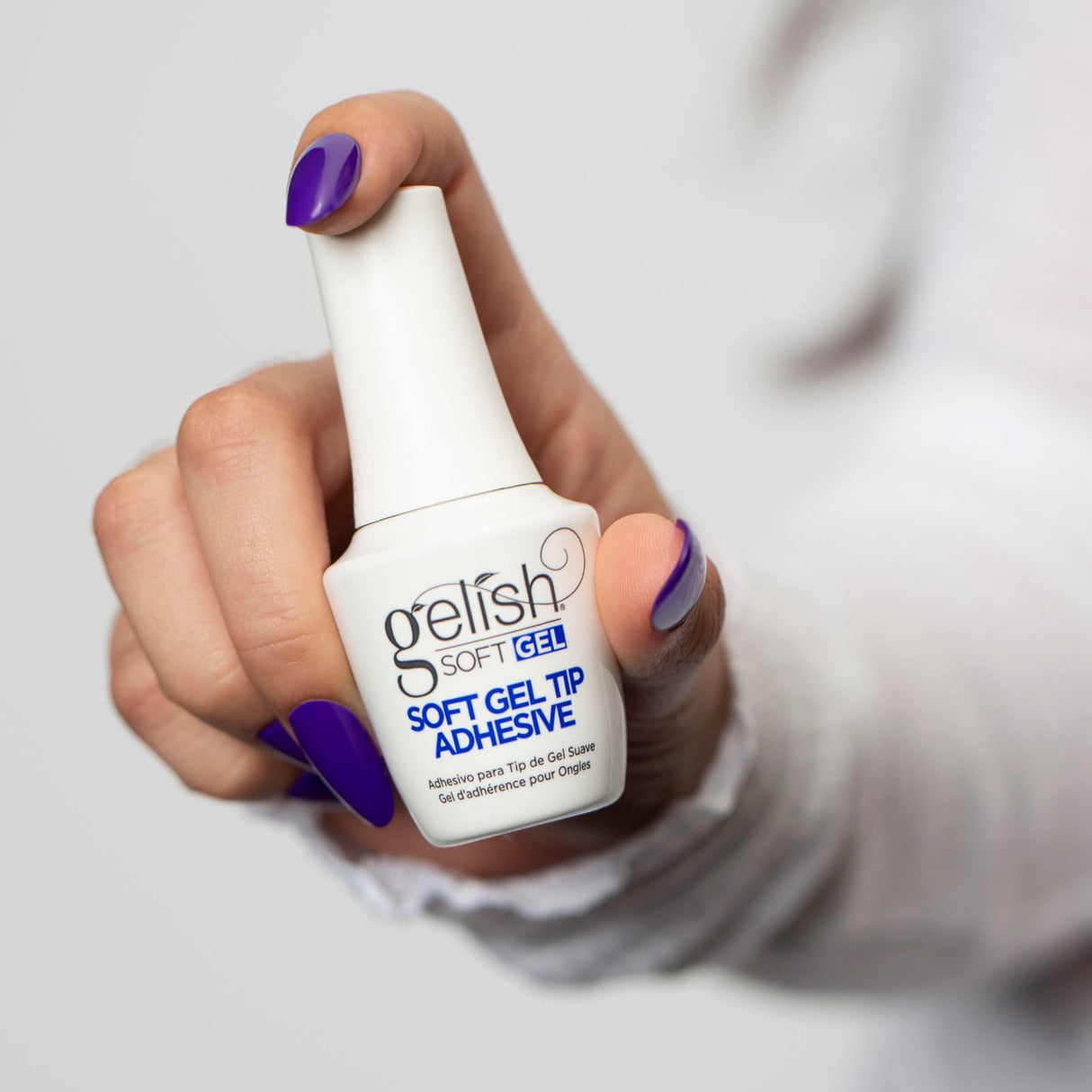 Gelish Soft Gel Tip Adhesive Glue Bottle 15ml 0.5oz Bottle In Hand