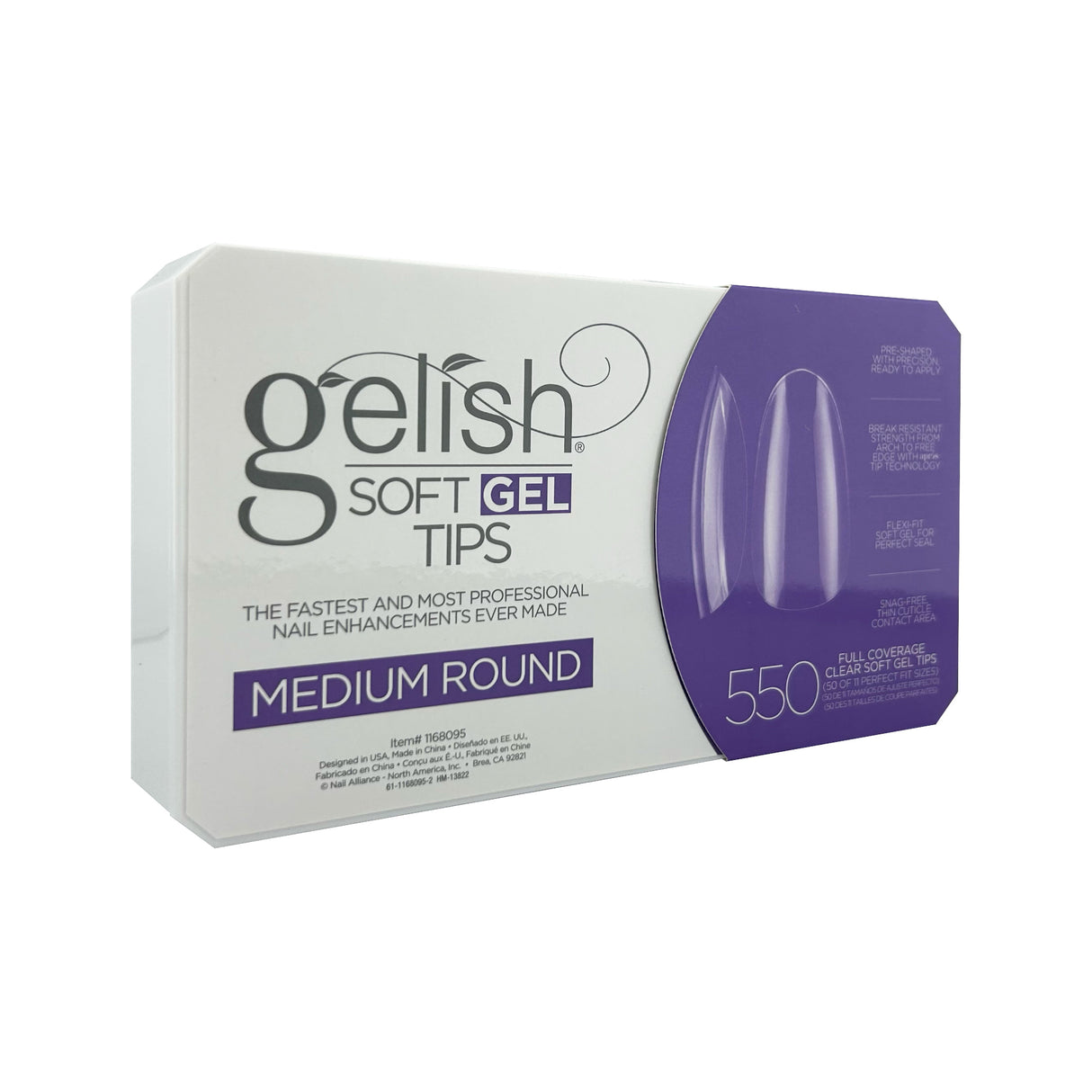 Gelish Soft Gel Tips (550pcs) - Medium Round Box Front View