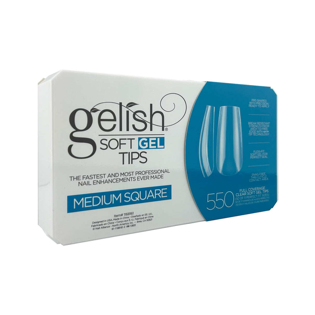 Gelish Soft Gel Tips (550pcs) - Medium Square Box Front View