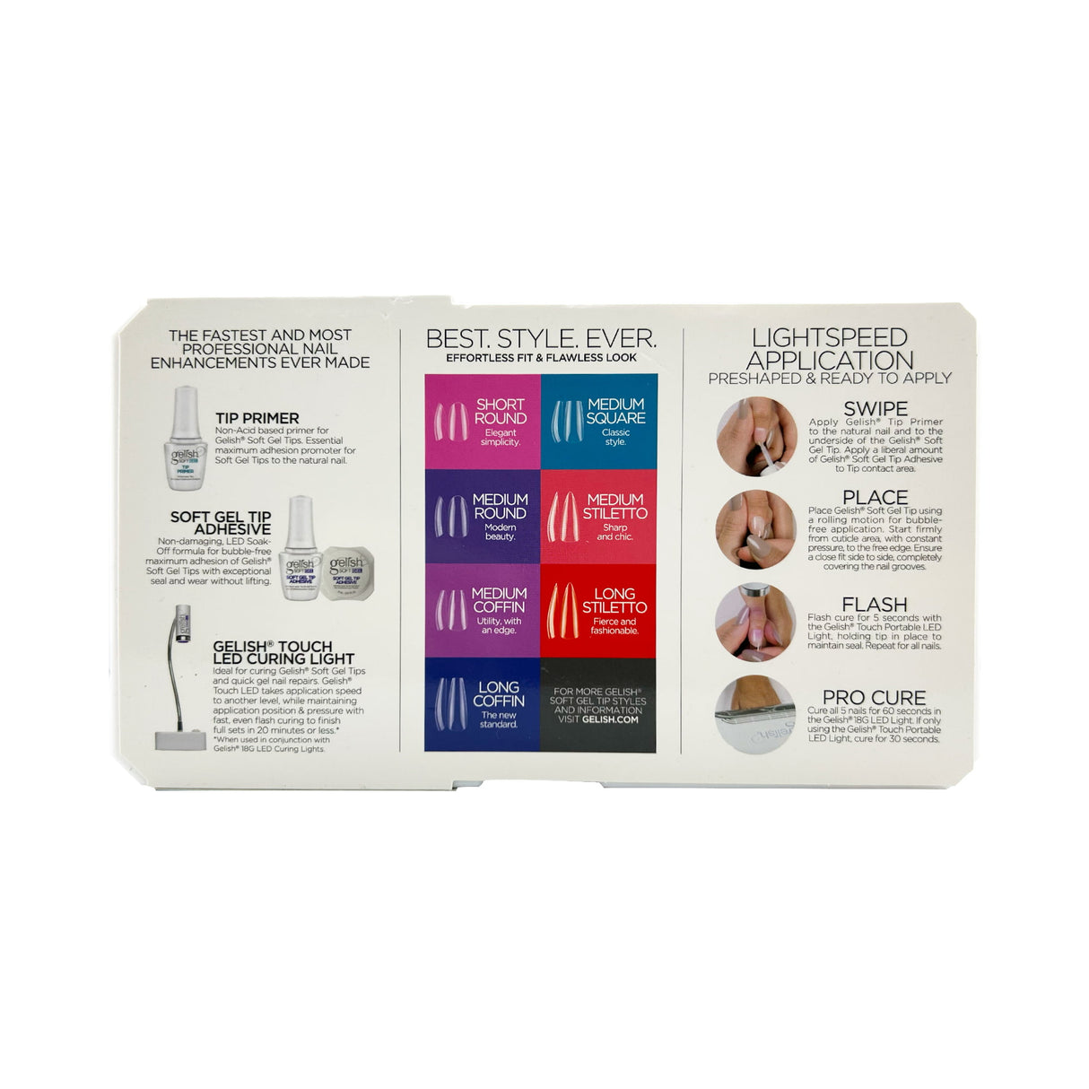 Gelish Soft Gel Tips (550pcs) Box Back View