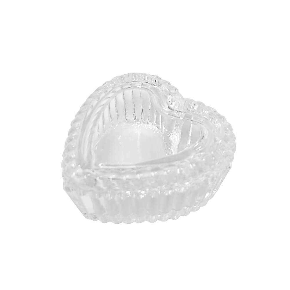 Glass Heart Shape Dappen Dish Jar Closed